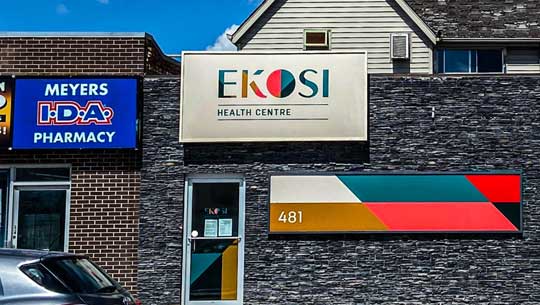 Ekosi Health Centre next to Meyers pharmacy on William and Isabel.